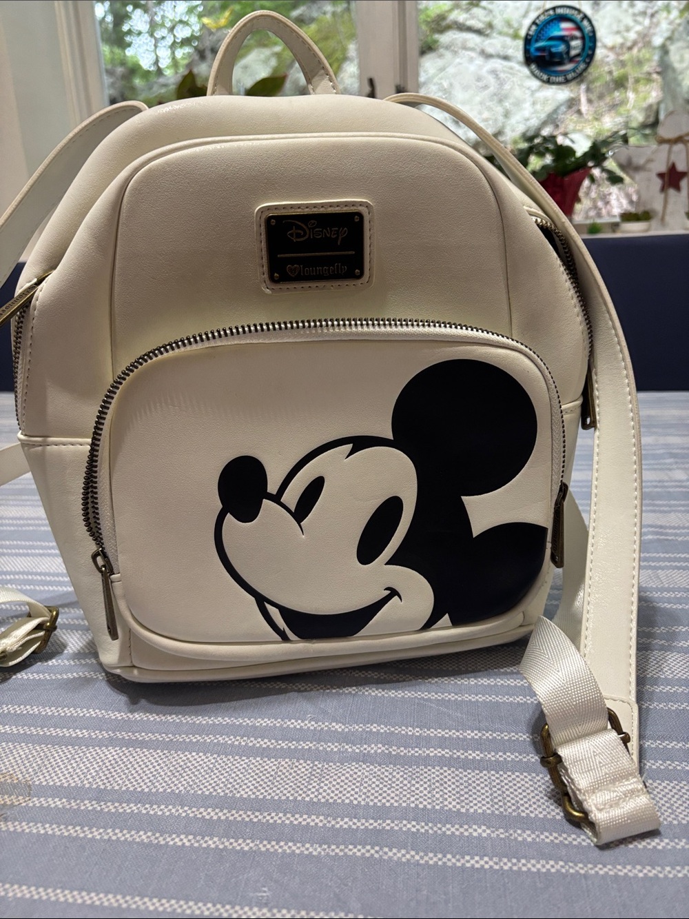 Loungefly White and Black Mickey Mouse Mini Backpack